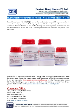 Liver Extract Powder Manufacturers