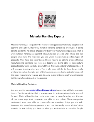 Material Handing Experts