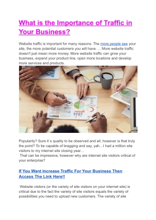 What is the Importance of Traffic in Your Business?