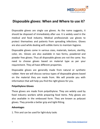 Disposable gloves_ When and Where to use it_