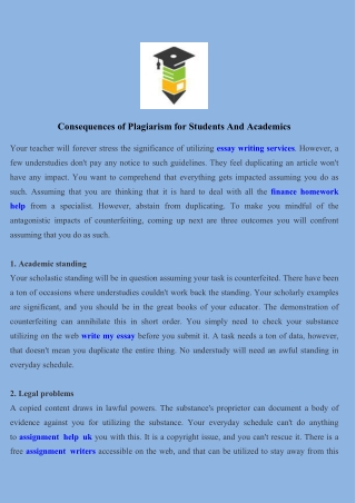Consequences of Plagiarism for Students And Academics