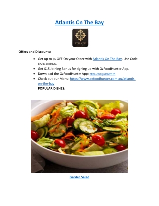 5% off - Atlantis On The Bay Restaurant Brighton Le Sands NSW