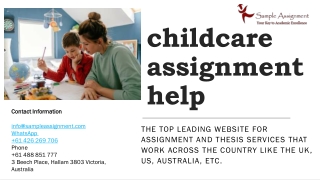 childcare assignment help in Australia