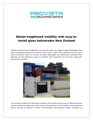 Obtain heightened visibility with easy-to-install glass balustrades New Zealand