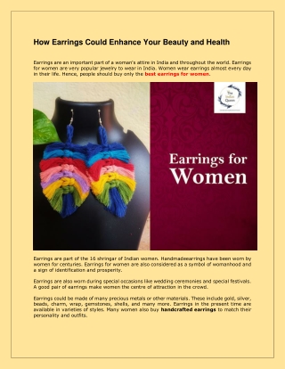 How Earrings Could Enhance Your Beauty and Health