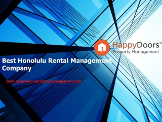 Best Honolulu Rental Management Company - www.happydoorspropertymanagement.com