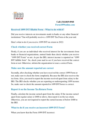 File form 1099 INT is on internal revenue service payments