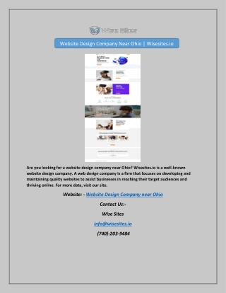 Website Design Company Near Ohio | Wisesites.io