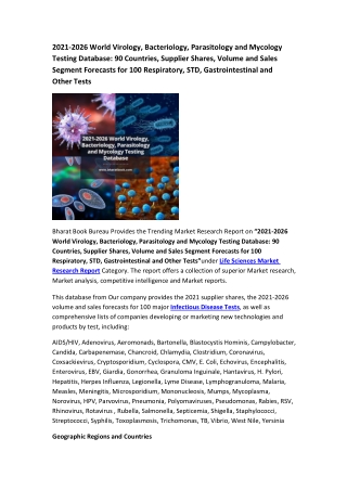 2021-2026 World Virology, Bacteriology, Parasitology and Mycology Testing Database