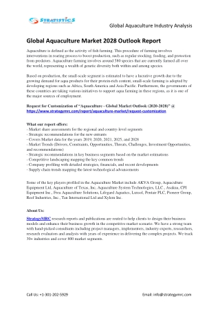 Global Aquaculture Market Growth Analysis and Industry Share