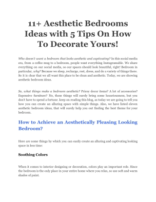 11  Aesthetic Bedrooms Ideas with 5 Tips On How To Decorate Yours!