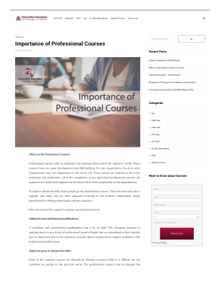 Importance of Professional Courses