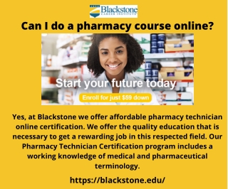 Can I do a pharmacy course online?