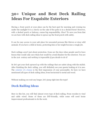 30  Unique and Best Deck Railing Ideas For Exquisite Exteriors