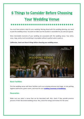 How to Choose a Wedding Venue?