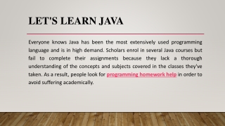 Let's learn Java