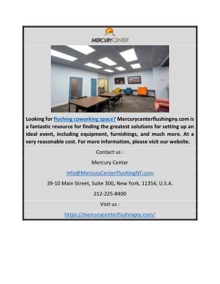 Flushing Coworking Space | Mercurycenterflushingny.com