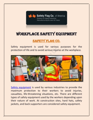 Workplace Safety Equipment - Safety Flag Co.