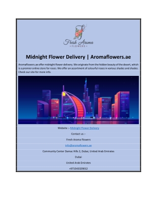 Midnight Flower Delivery | Aromaflowers.ae