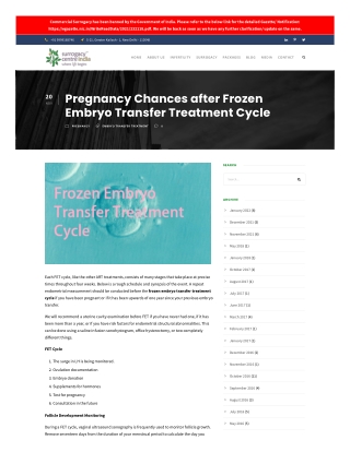 Pregnancy Chances after Frozen Embryo Transfer Treatment Cycle