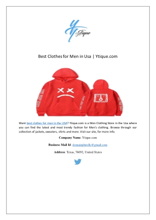 Best Clothes for Men in Usa | Ytique.com