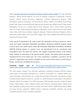 Automatic Dependent Surveillance Broadcast (ADS-B) Systems Market Size