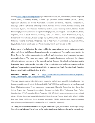 Light Energy Harvesting Market Trends