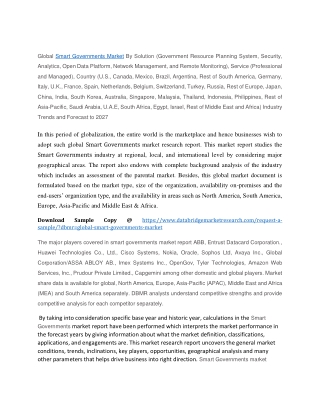 Smart Governments Market Trends