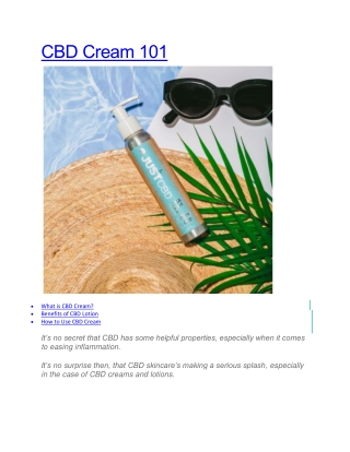 CBD Cream 101