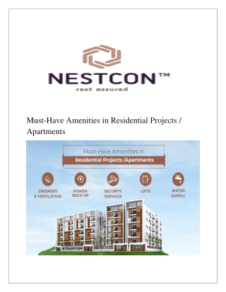 Must-Have Amenities in Residential Projects / Apartments