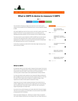 What is GBPS & device to measure 5 GBPS