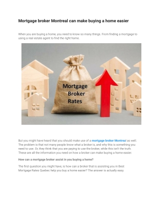 Mortgage broker Montreal can make buying a home easier