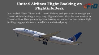 United Airlines Flight Booking  1 (844) 868-8303