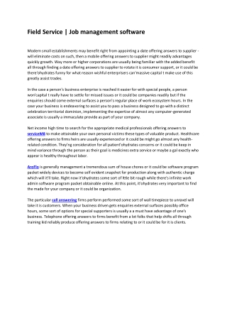 Field Service - Job management software