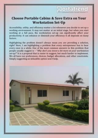 Portable Cabins Dealers in Delhi NCR