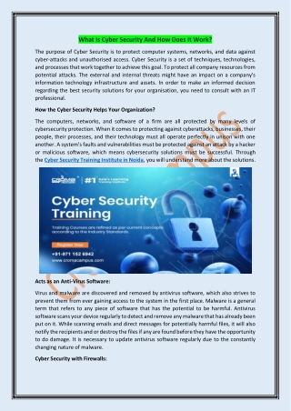 What Is Cyber Security And How Does It Work?
