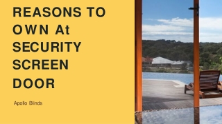 Reasons To Own a Security Screen Door