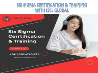 Become Future Leaders with Six Sigma Certification Online with ISEL Global