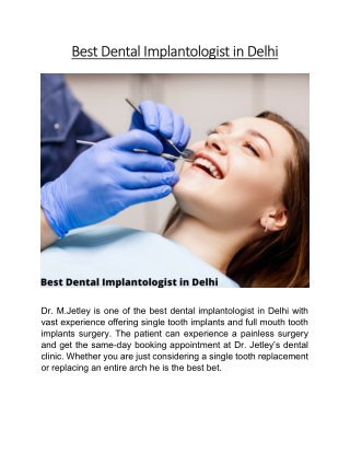 Best Dental Implantologist in Delhi