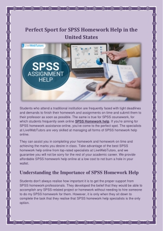 The Best Way to Get Affordable SPSS Homework Help