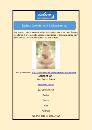 Document1Eggless Cake Berwick | Isher.com.au