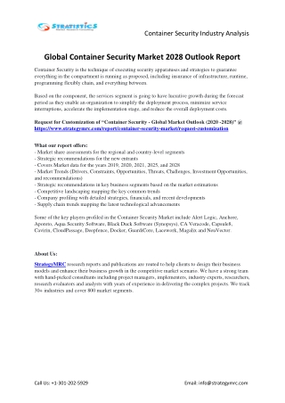 Container Security Market Forecasts to 2028