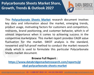 Polycarbonate Sheets Market Various Strategies to Lead Market, Key Players