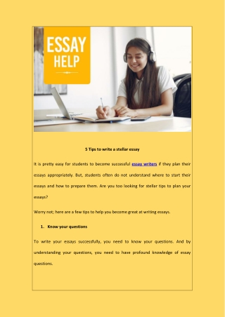 5 Tips to write a stellar essay
