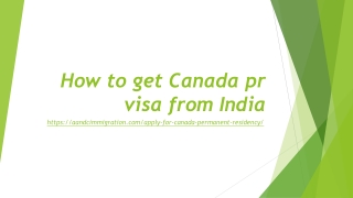 How to get Canada pr visa from India