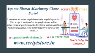 Asp.net Bharat Matrimony Clone Script - Readymade Clone Script