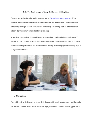 Top 3 Advantages of Using the Harvard Writing Style