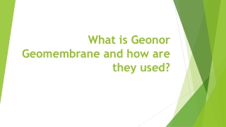 What is Geonor Geomembrane and how are they used