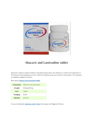abamune cost in India
