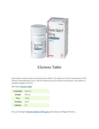 efavirenz tablets ip 200 mg price